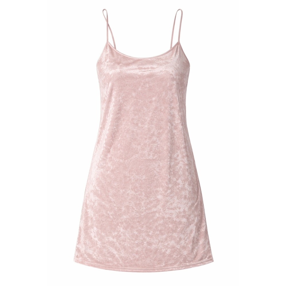 Victoria Secret Velvet Slip Dress Pink Spaghetti Strap Nightgown M L